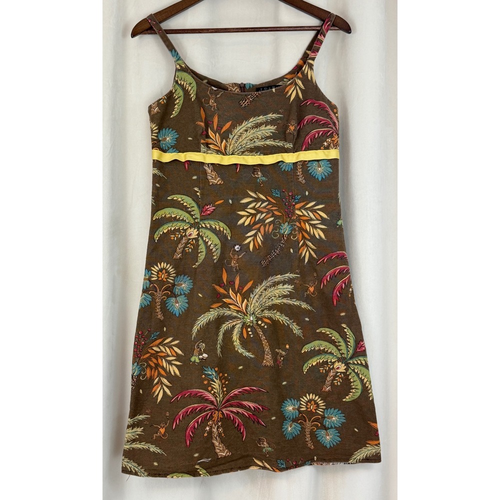 Vintage J.P. & Mattie‎ Sundance Brown Denim Floral Empire Waist Dress Size Small